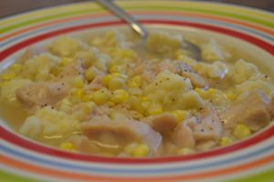 Chicken Corn Rivel Soup